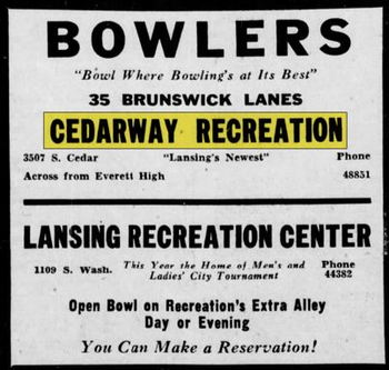 Cedarway Recreation - Feb 1950 Ad